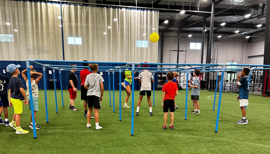 kids playing at rise up all sports camp at rise indoor sports