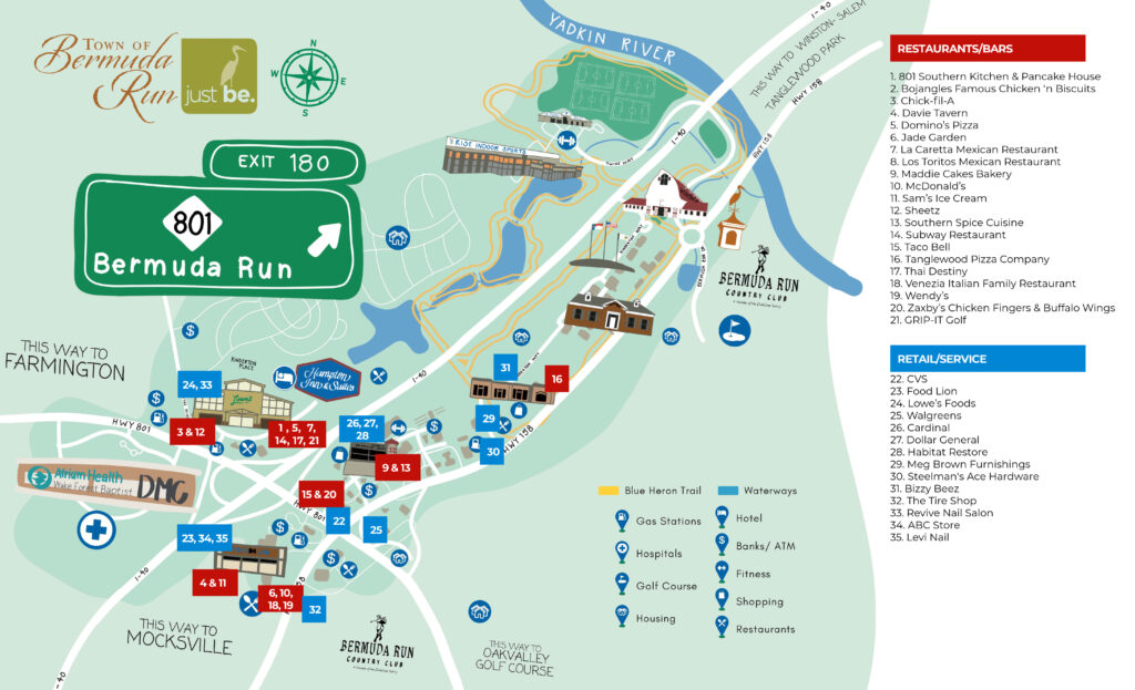 Visitors Map Featuring Restaurants and Retail
